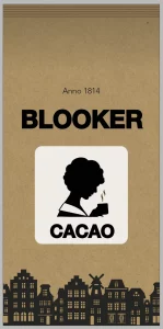 Woman drinking cacao iconic Blooker packaging